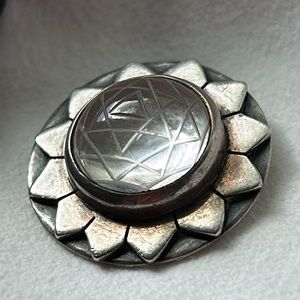 Rare Find Sterling Silver Glass Sun Pendant